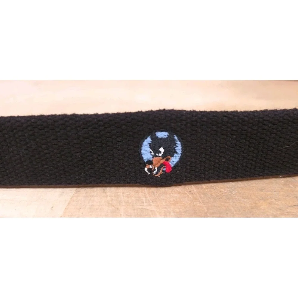 JT Spencer Grateful Dead Wolf Embroidered Black Canvas Belt Mens Size 40
